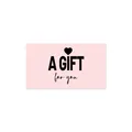 Pink rectangular gift card featuring black A GIFT for you text and heart motif - Bold Heart Gift Style (G25)