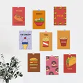 Set of 9 vintage cartoon fast food posters for modern wall decor and photo props - 9 Sheets