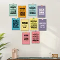 Set of 10 colorful Nordic inspirational quote cards for wall decoration and art display - Inspirational Quotes Set