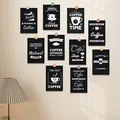 Set of 10 ins style coffee wall art cards with minimalist black and white typography - Coffee Theme Style