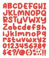 Red bubble font alphabet and number stickers set for personalized DIY mugs and gifts - Red