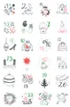 24-piece set of round Christmas advent calendar stickers with festive cartoon patterns - Hand-painted Vintage Festive Elements (5)
