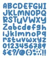 Blue cartoon style DIY alphabet and number stickers set for personalized mugs - Light Blue