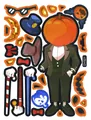 DIY Halloween αυτοκόλλητα κολοκύθα κύριος με καπέλα και αξεσουάρ, στυλ DY021 - Στυλ Κυριλέ Κολοκύθας (DY021)
