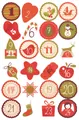 24-piece set of round Christmas countdown stickers with vintage cartoon numbers 1 to 24 - Retro Illustration Festive Elements (7)