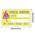 Detail of 9x5cm Well Done reward card with watermelon graphic and 10 punch holes - Watermelon Ice Pop Style (QT566-9)