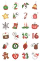 Set of 24 Christmas advent calendar stickers with numbers 1 to 24 and festive illustrations - Hand-painted Warm Festive Illustrations (11)