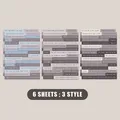 Detail van 6 vellen vintage stickers met inspirerende citaten voor DIY scrapbooking-decoratie - Koffiebruin (QT429)