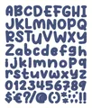 Deep blue purple cartoon alphabet and numbers sticker set for DIY personalized mugs - Dark Blue
