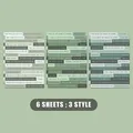 Detail of vintage English quote stickers in gradient gray and green for DIY journals - Green (QT431)