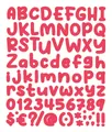 Pink bubble font DIY alphabet and number stickers set for personalized mugs and party decor - Rose Red