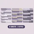 Macro view of 6 sheets vintage Small Talk stickers with English phrases for DIY journals - Purple (QT432)