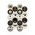 Round 2023 graduation stickers with black and gold congrats grad designs for gifts - Graduation Sticker Style 1