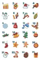 Christmas advent calendar stickers with 24 cute cartoon icons for sealing and gifts - Fresh Modern Hand-drawn Icons (15)