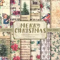 Weihnachten Scrapbook Papierblock 6x6 Zoll 160g/m² Vintage Motive 24 Blatt Basteln - Qt705