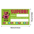 Dettaglio delle carte premio verdi con robot e 10 cerchi per tracciare i premi bambini - Stile Robot Verde (QT566-14)