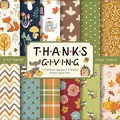 24 hojas de papel decorativo de Acción de Gracias 6x6 pulgadas con 12 diseños otoñales - Tema de Otoño de Acción de Gracias (QT688)