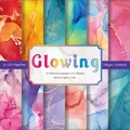 Glowing marble alcohol ink scrapbook paper set 24 sheets of 160gsm 6x6 inch cardstock - Qt693