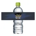 Etiquetas de botellas de agua Clase 2025 con letras doradas y fondo azul oscuro - Estilo Clase de 2025 Azul Marino y Oro (QT1268-5)