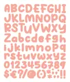 Colorful DIY coral pink alphabet and number stickers for personalized mugs and party decor - Pink
