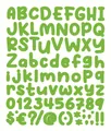 Grass green cartoon alphabet and number stickers set for DIY mugs and party decor - Light Green