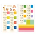 Adesivi calendario 2026 con illustrazioni di gatti e linguette per indice colorate - Stile Illustrazione Gatto Carino (QT1620-2)