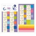 Adesivi per calendario mensile 2026-2027 stellato con schede indice colorate per agende - Stile Universo Cielo Stellato (QT1620-3)