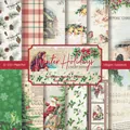 Bloc de papel para scrapbooking de 6x6 pulgadas con 24 patrones navideños vintage festivos - Juego de Decoración de Diario de Navidad Vintage (QT704)