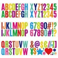 6 fogli di adesivi colorati con lettere e numeri per decorazioni fai-da-te e diari - Stile Colorato Brillante (QT674-1)
