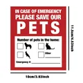 Dettaglio dell'adesivo di emergenza per animali con dimensioni 11,5 cm per 10 cm - Stile Testo di Soccorso (QT708-3)