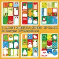 54-piece Christmas gift name tags with Santa and reindeer motifs on 13x18cm sheets - QT712