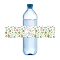 Etiqueta para botella de agua con suculentas en acuarela y mensaje de agradecimiento - Estilo Cactus Suculenta (QT652-1)