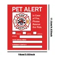 Détail de l'autocollant d'alerte pour animaux avec icônes et champs de contact - Style Symbole Pompiers (QT708-6)