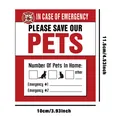 Détail de l'autocollant d'alerte pour animaux de compagnie mesurant 10 cm x 11,5 cm - Style Double Contact (QT708-7)