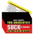 50-pack funny bad parking cards showing front warning side and back violation reasons list - Parking Warning Cards(QT734)