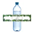 Detalle de etiquetas de botellas de agua con hojas tropicales y mensaje de agradecimiento boda - Estilo Botánico Tropical (QT652-6)