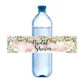 Waterfles etiket voor Bridal Shower met bloemenpatroon en roze aquarel decoratie - Bridal Shower Bloemen Stijl (QT651)