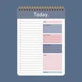 Agenda giornaliera a spirale grigio-blu con liste di controllo e sezioni color Morandi - Blu Grigio (QT513-1)