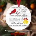 Weihnachtsanhänger aus Acryl mit rotem Kardinal und Gedenkgedicht für den Tannenbaum - Kardinal Goldglocke Gedenkstil (QT702-3)