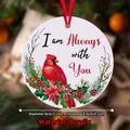 8cm acryl kerstornament met rode kardinaalvogel en tekst I Am Always With You - Kardinaalvogel (697-2)