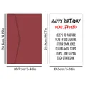 Divertente biglietto di compleanno con testo e busta bordeaux 20,5x13,5 cm - Augurio di Compleanno Umoristico (QT723-8)