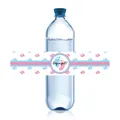 Gender Reveal waterfles etiketten met roze en blauwe strepen en schattige voetafdrukken - Gender Reveal Voetafdruk Streep Stijl (QT642-2)
