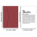 Set di biglietti d'auguri Bestie con busta bordeaux e dimensioni dettagliate - Definizione Di Migliore Amica (QT723-13)