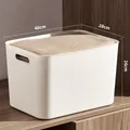 White plastic storage box with handles, 40x28x26cm, for organizing toys and clothes - Thickened Extra Large White No Lid 40x28x26cm