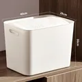 White thickened plastic storage bin 40x28x30cm with cutout handles and rounded edges - Thickened Extra Large White No Lid 40x28x30cm