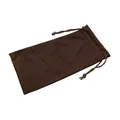 Portable dark brown microfiber soft pouch with drawstring for sunglasses and phones - Brown / 18*9CM