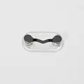 Magnetic glasses holder with black V-shaped metal bridge and transparent base - Upgraded / Painted Black
