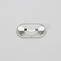 Silver V-shaped magnetic glasses holder brooch with transparent base and twin magnets - Upgraded / Silver