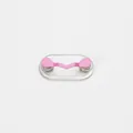 Pink magnetic glasses holder clip with a transparent acrylic base and metal hook - Upgraded / Painted Pink