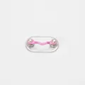 Pink magnetic V-shaped brooch with pearls for securing glasses and collars - Upgraded / Pink Base Pearl